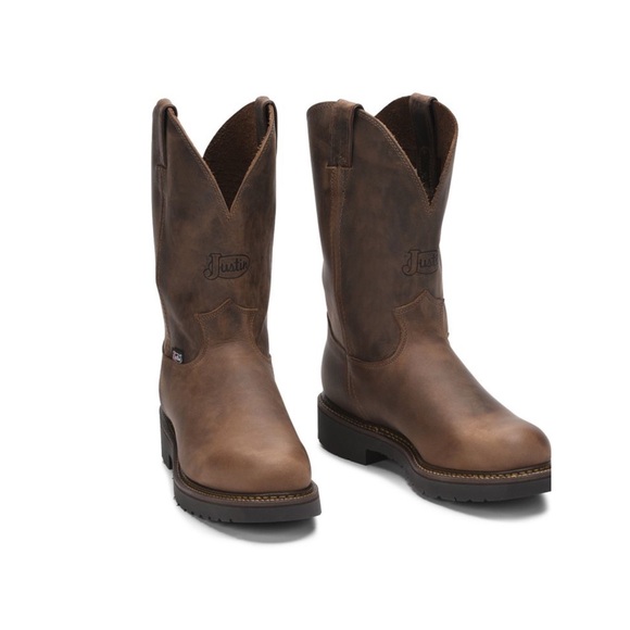 Justin Brown Leather Men’s Workboot - Picture 1 of 5